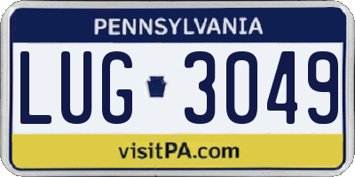 PA license plate LUG3049
