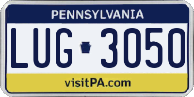 PA license plate LUG3050