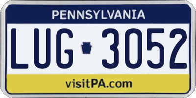 PA license plate LUG3052