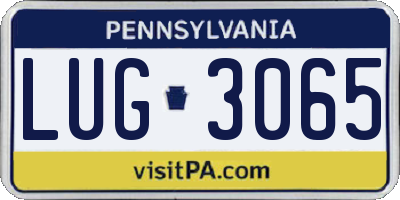 PA license plate LUG3065