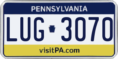PA license plate LUG3070