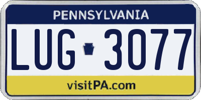 PA license plate LUG3077