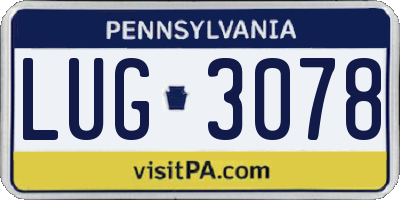 PA license plate LUG3078
