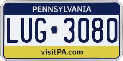 PA license plate LUG3080