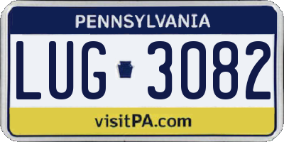 PA license plate LUG3082