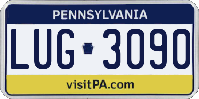 PA license plate LUG3090