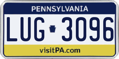 PA license plate LUG3096