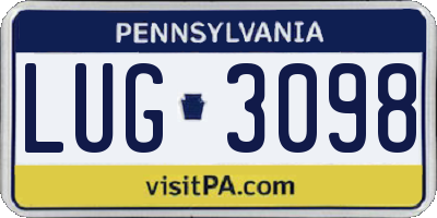 PA license plate LUG3098