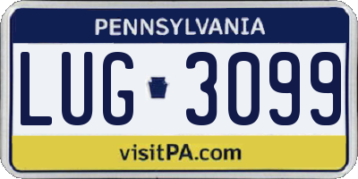 PA license plate LUG3099