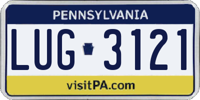 PA license plate LUG3121