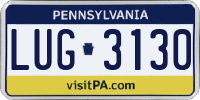 PA license plate LUG3130