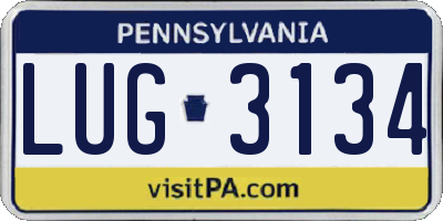 PA license plate LUG3134