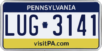 PA license plate LUG3141