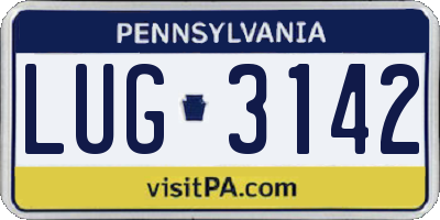 PA license plate LUG3142