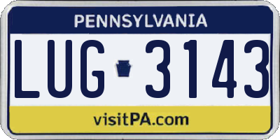 PA license plate LUG3143