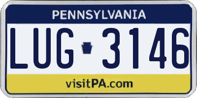PA license plate LUG3146
