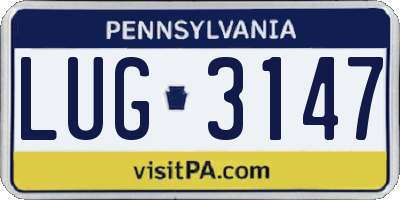 PA license plate LUG3147