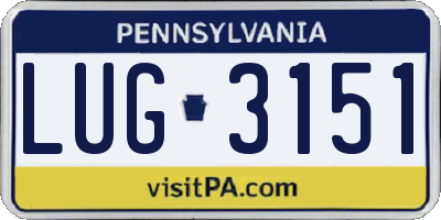PA license plate LUG3151
