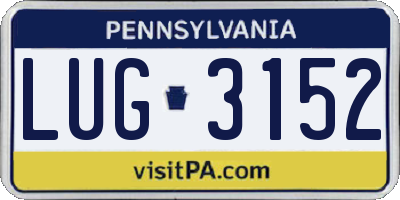 PA license plate LUG3152