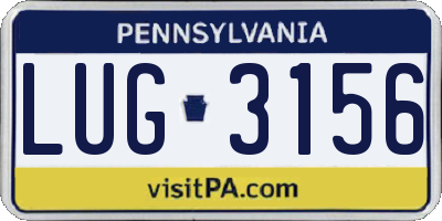 PA license plate LUG3156