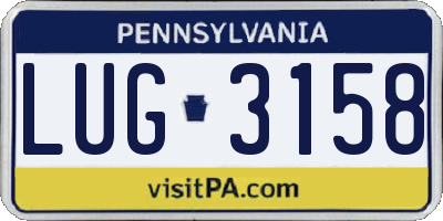 PA license plate LUG3158