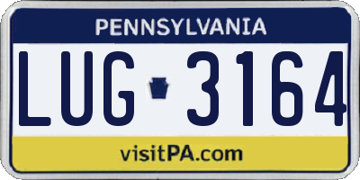 PA license plate LUG3164