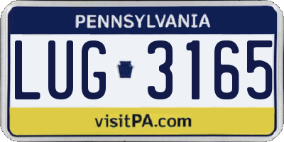 PA license plate LUG3165