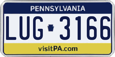 PA license plate LUG3166