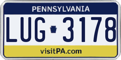 PA license plate LUG3178