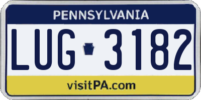 PA license plate LUG3182
