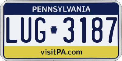 PA license plate LUG3187