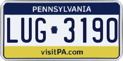 PA license plate LUG3190