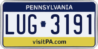 PA license plate LUG3191