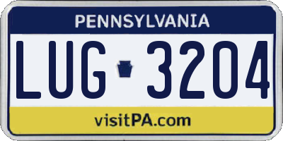 PA license plate LUG3204