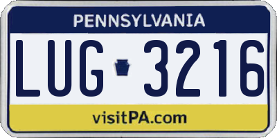 PA license plate LUG3216