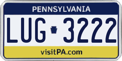 PA license plate LUG3222