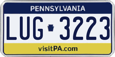 PA license plate LUG3223