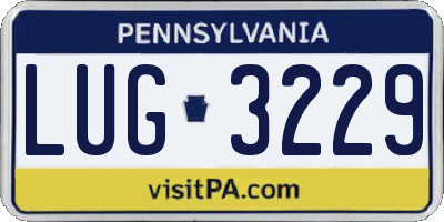 PA license plate LUG3229