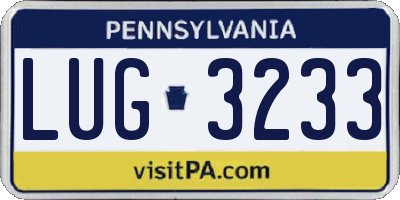 PA license plate LUG3233
