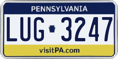 PA license plate LUG3247