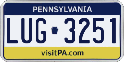 PA license plate LUG3251