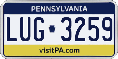 PA license plate LUG3259