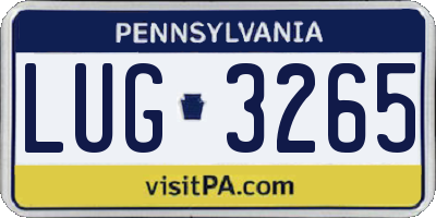 PA license plate LUG3265