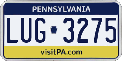 PA license plate LUG3275