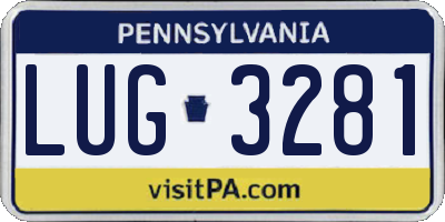 PA license plate LUG3281
