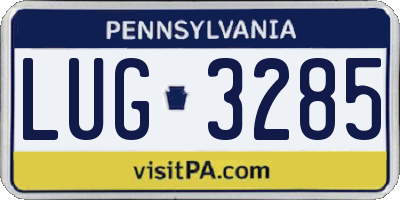 PA license plate LUG3285