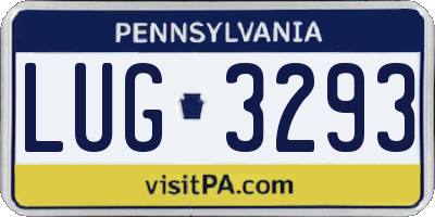 PA license plate LUG3293