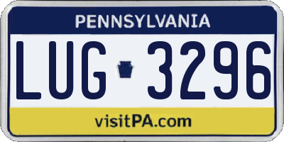 PA license plate LUG3296