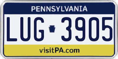 PA license plate LUG3905