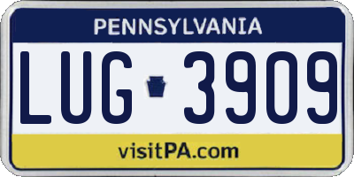PA license plate LUG3909